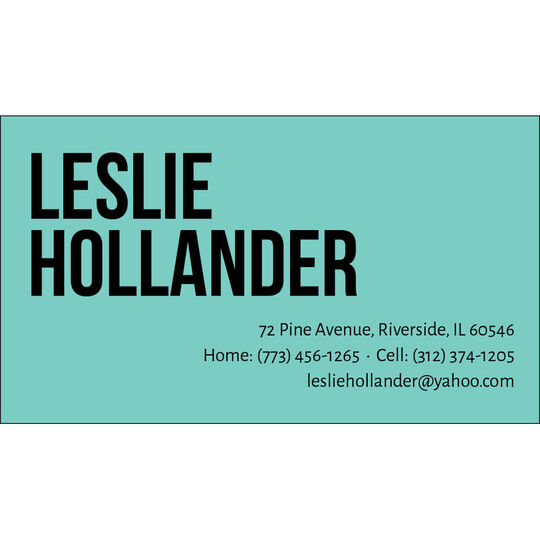 Bold Name Contact Cards - Raised Ink
